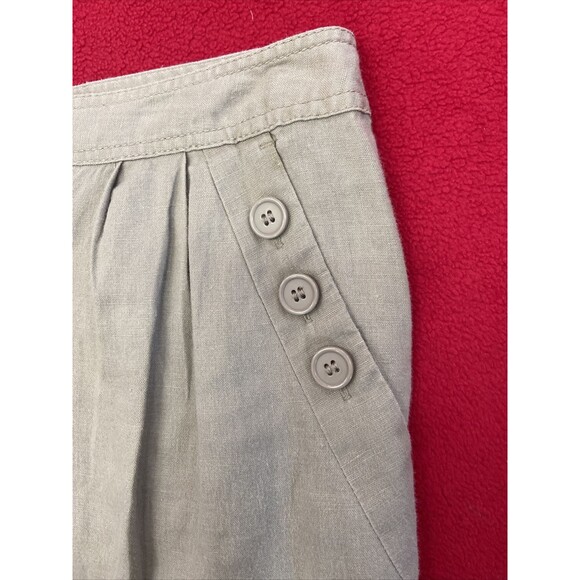 NEUTRAL LINEN SKIRT Cynthia Rowley 100% Linen Beige Mini Skirt Size 8 - Picture 5 of 9